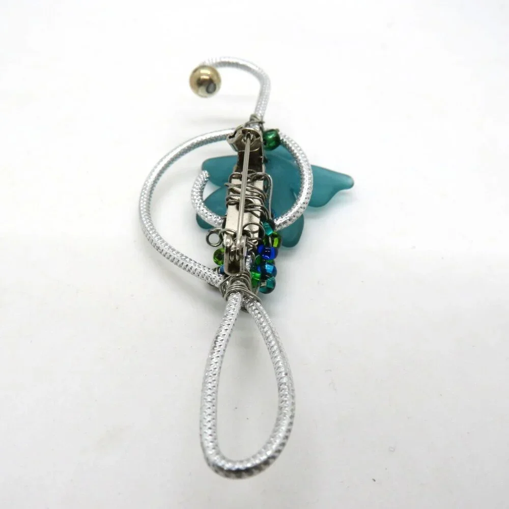 Blue Floral Brooch 3.5